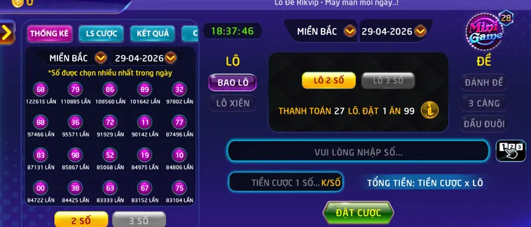 Tận Hưởng Sức Hút Tuyệt Vời Lô Đề 1 Ăn 900 Tại RikVip Với Cơ Hội Thắng Lớn