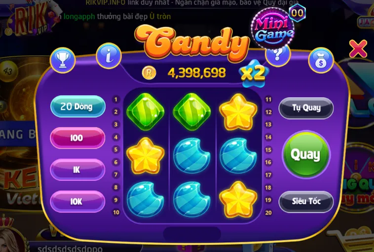 Minigame Candy Tại RikVip Đỉnh Cao Giải Trí Với Thế Giới Kẹo Ngọt Đầy Màu Sắc