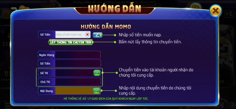 Hướng Dẫn Cách Nạp Tiền Vào RikVip Bằng MoMo Siêu Tốc Và An Toàn Nhất Hiện Nay