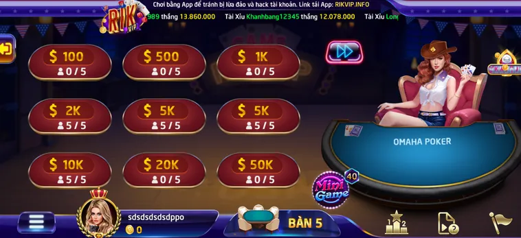 Omaha Poker 6 Tại RikVip Trải Nghiệm Đỉnh Cao Dành Cho Các Cao Thủ Sòng Bài