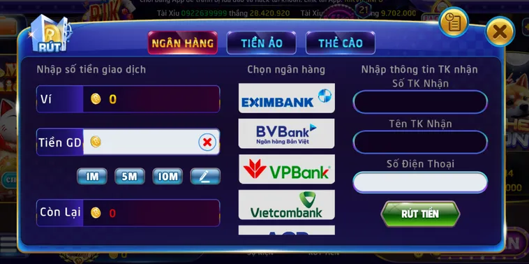 Cách Rút Tiền Về Tài Khoản Ngân Hàng Tại RikVip Siêu Tốc