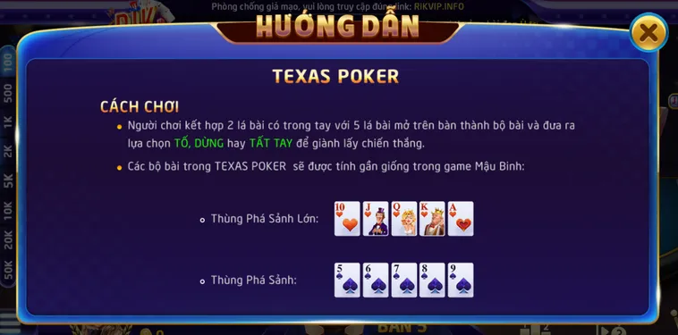 Texas Poker Tại RikVip Đỉnh Cao Giải Trí Với Không Gian Bàn Cược Chiến Thuật Chuyên Nghiệp